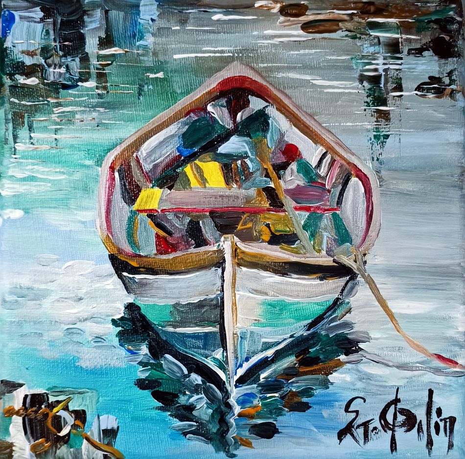 "Boat in Serenity", Painting