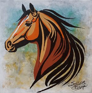 “Horse Portrait on Canvas”, Painting