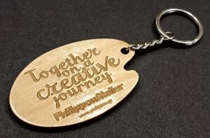 Wooden Painter’s Palette Keychain Philippou Atelier – Art Support Gift