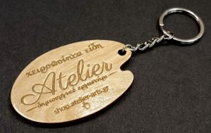 Wooden Painter’s Palette Keychain Atelier Arts – Art Support Gift